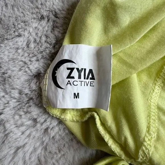 Zyia Active Top Womens Size Medium Open Back Namaste Long Sleeve Yellow - Picture 5 of 8